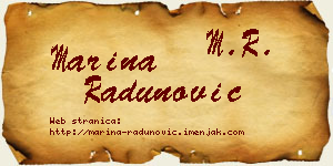 Marina Radunović vizit kartica